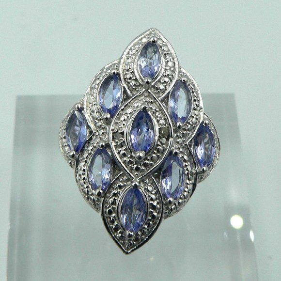 Genuine Tanzanite Diamond Ring Size 7 NWOT - Picture 1 of 4